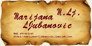 Marijana LJubanović vizit kartica